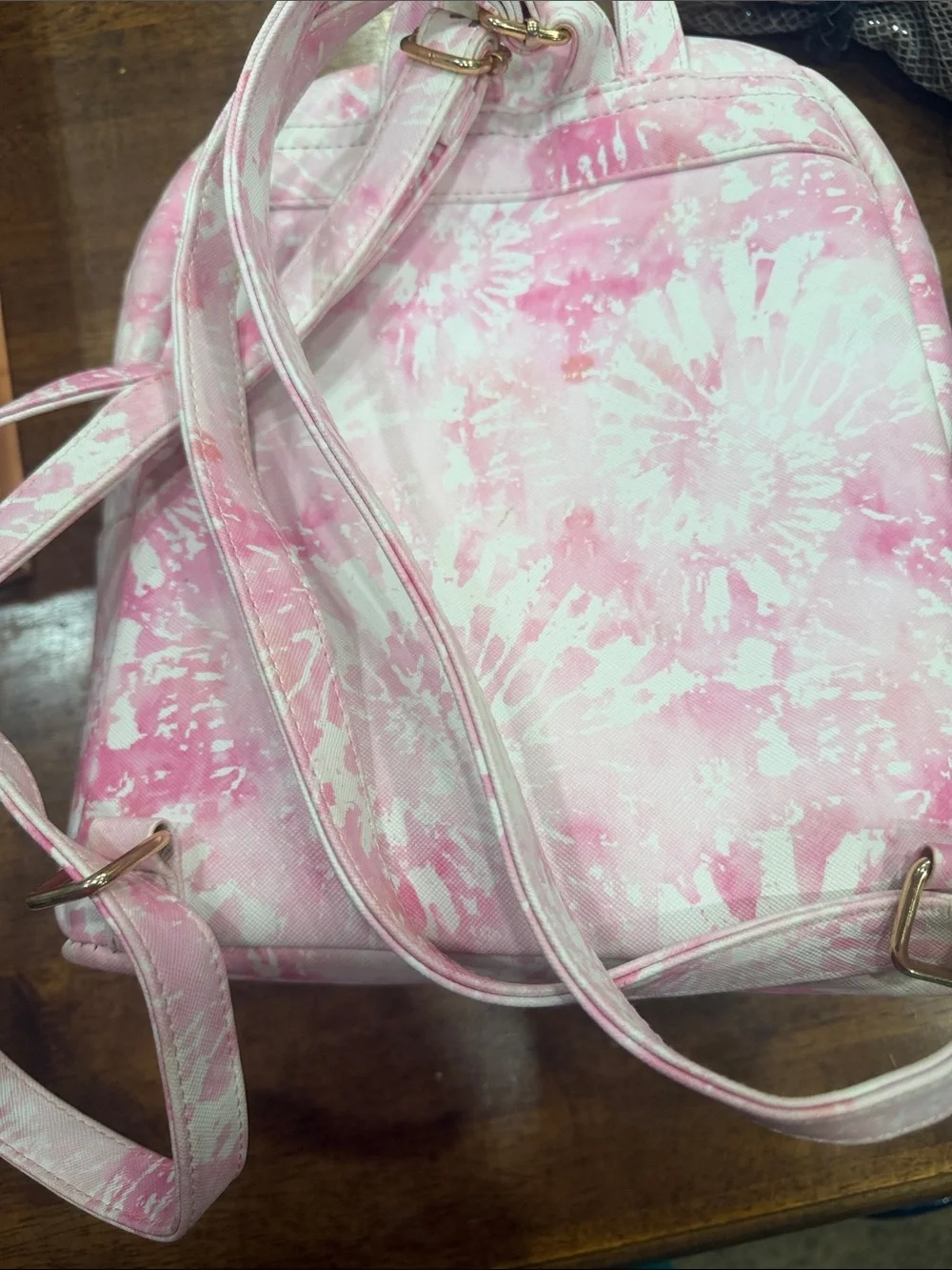 Under One Sky Pink and White Tie-Dye Backpack